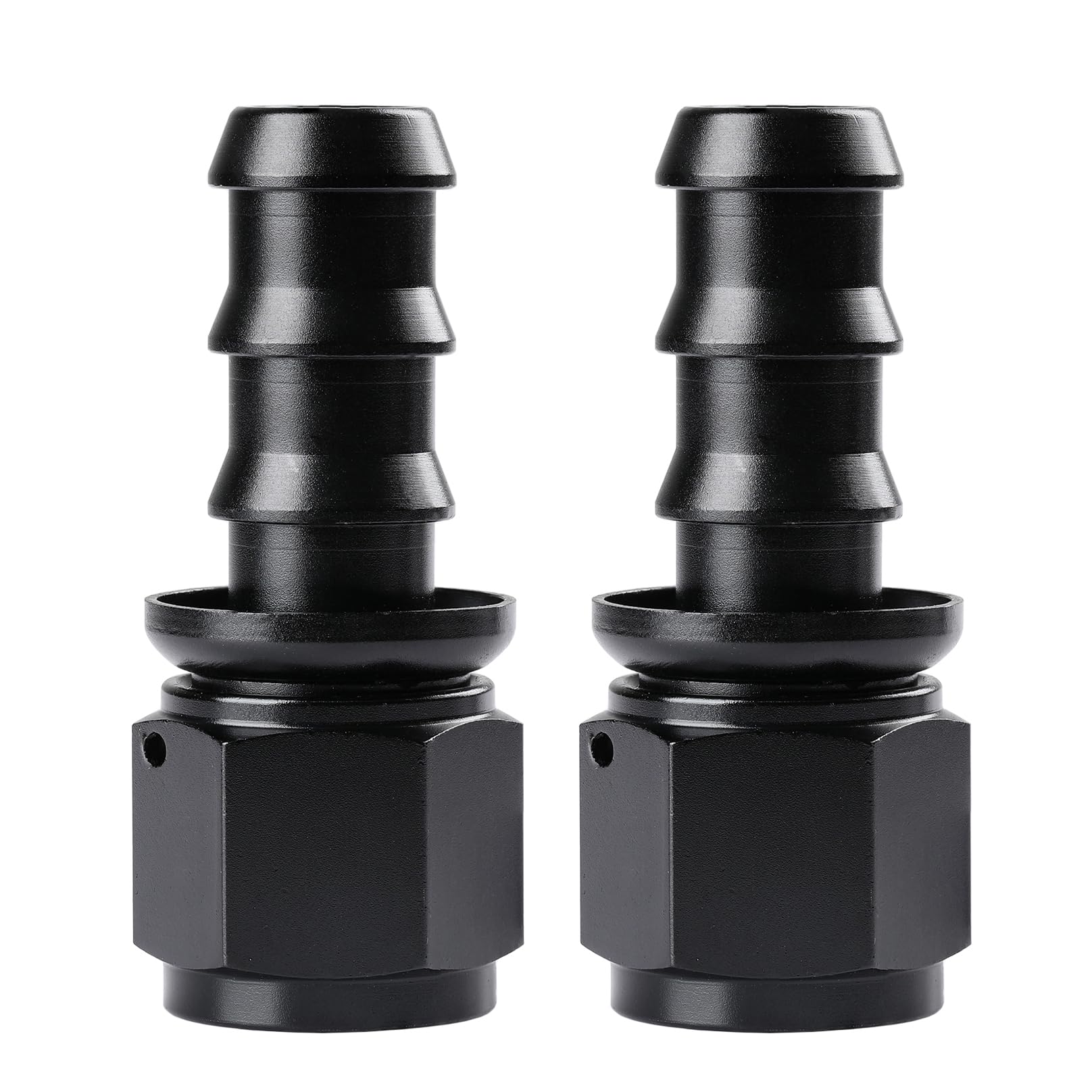 Ucreative 10AN Straight Push Lock Hose Fitting End Black 2PCS